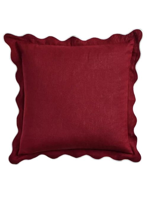 Scallop Cushion in Pomegranate 
