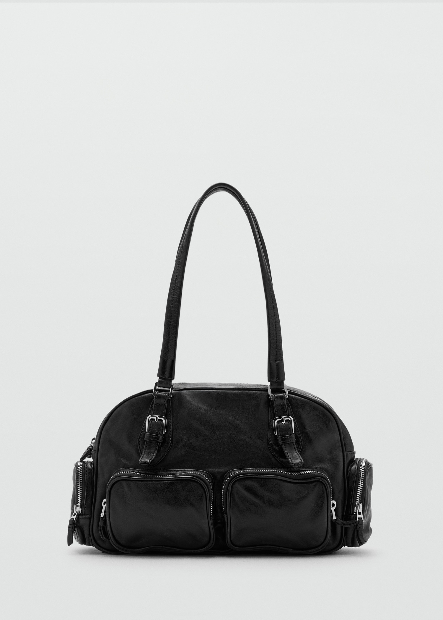 Leather Bowling Bag With Pockets - Women | Mango United Kingdom