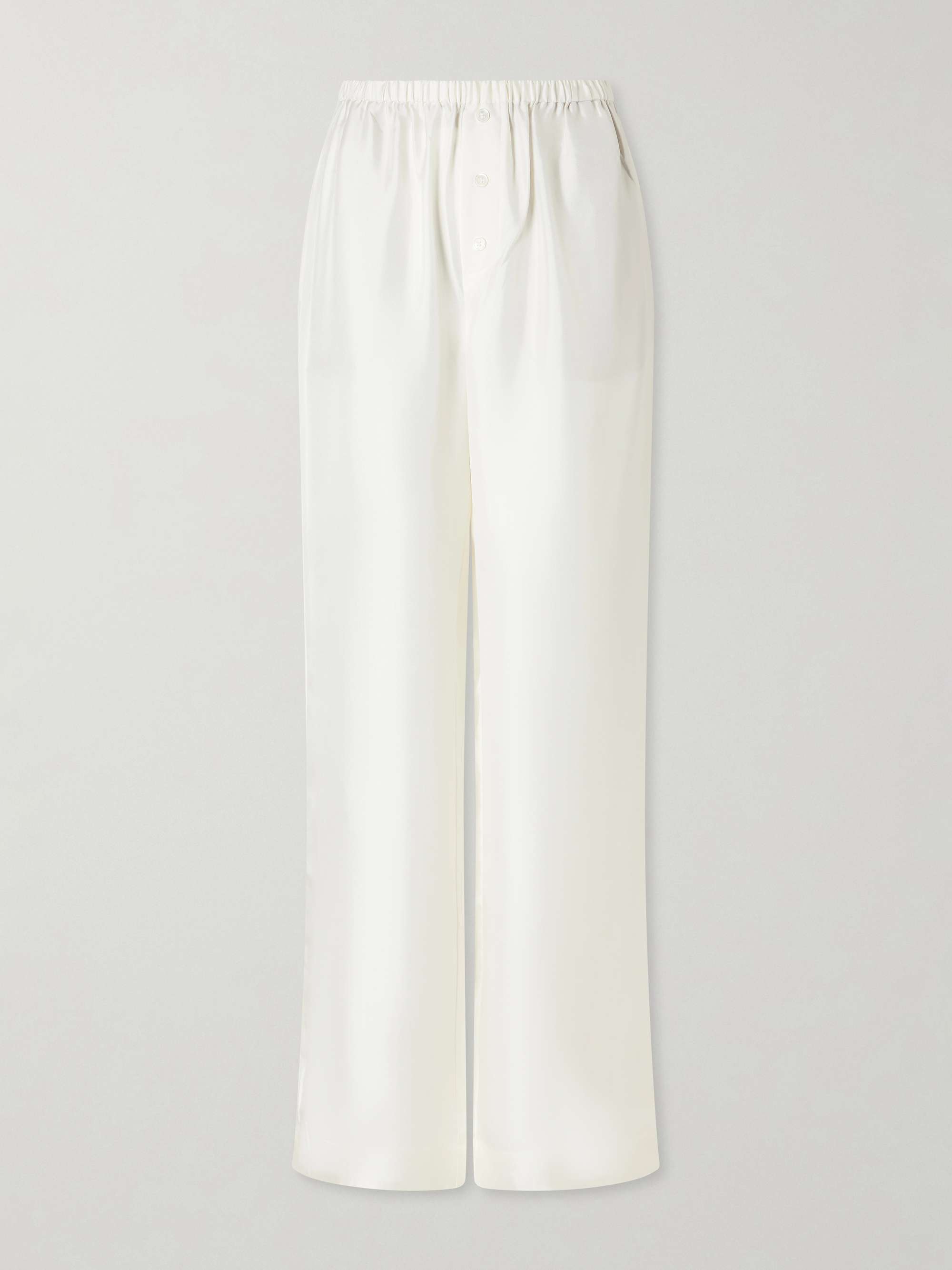 Silk-Satin Wide-Leg Pants