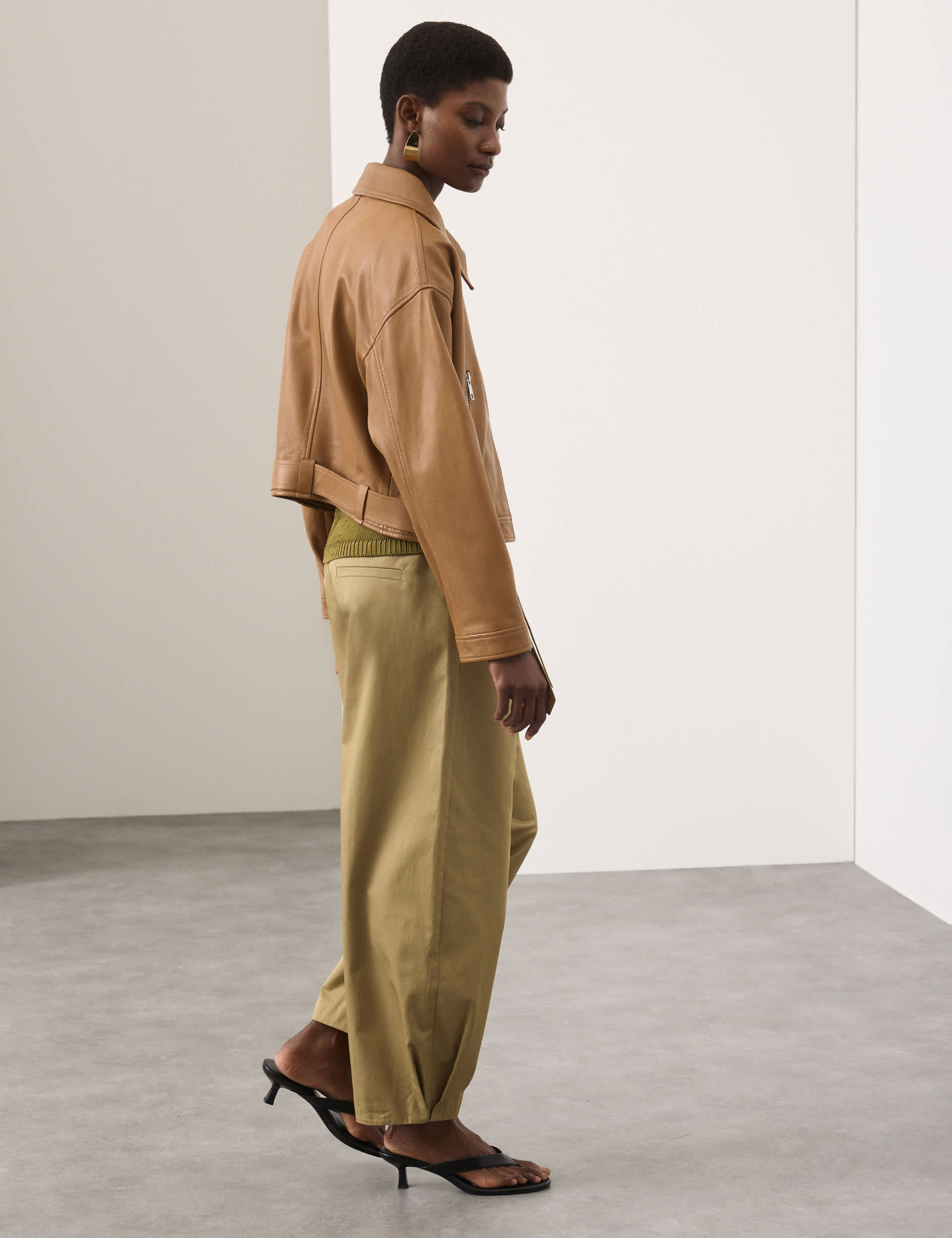 Pure Cotton Drawstring Barrel Trousers