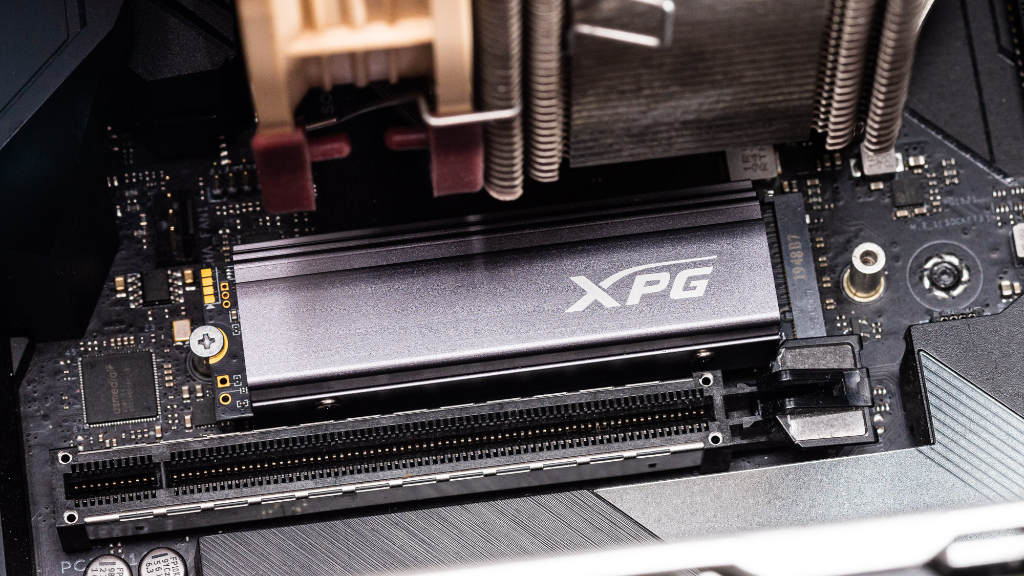 ADATA XPG PCIe Gen 5 SSD with Active Cooling Pictured