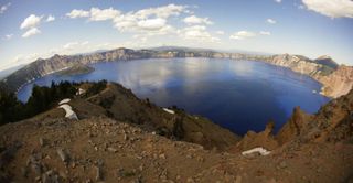 Crater Lake as seen through the WG-M2's ultrawide angle lens. Credit: David Sandel / Tom's Guide