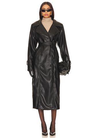 SNDYS Tyra Faux Leather Trench