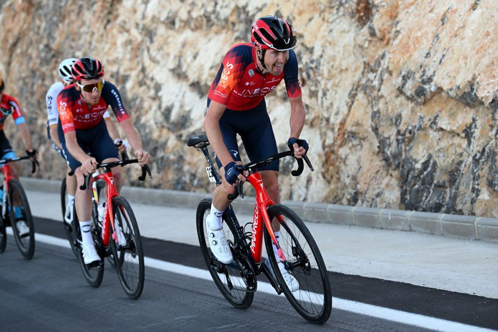 ALTURA SPAIN FEBRUARY 04 Laurens De Plus of Belgium and Team INEOS Grenadiers attacks during the 74th Volta a la Comunitat Valenciana 2023 Stage 4 a 1816km stage from Burriana to Alto de la Cueva Santa Altura 832m VCV2023 VoltaValenciana on February 04 2023 in Altura Spain Photo by Dario BelingheriGetty Images