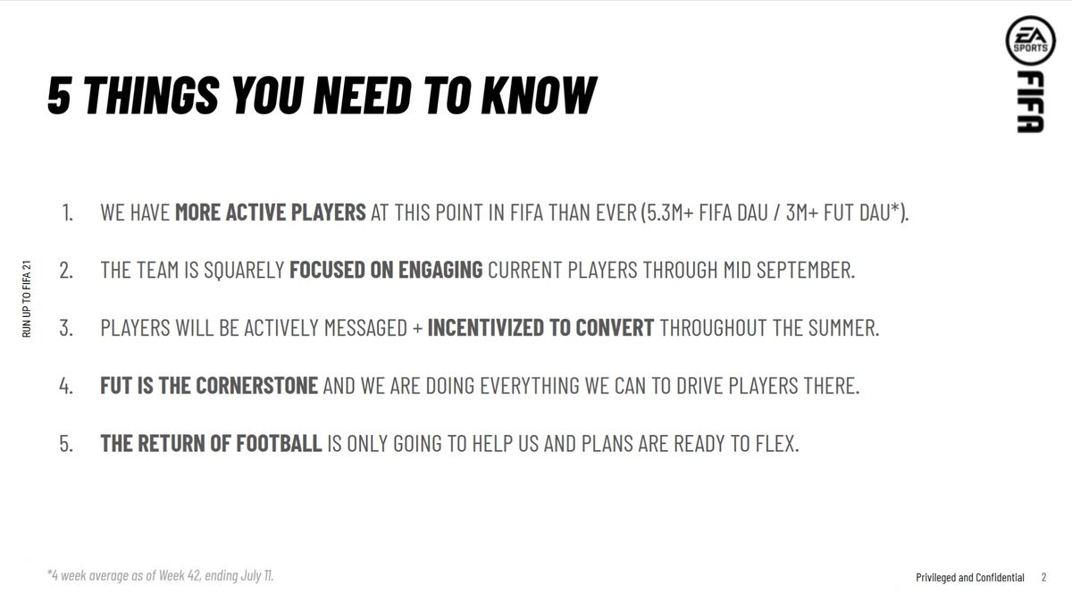 Leaked Electronic Arts FUT documents