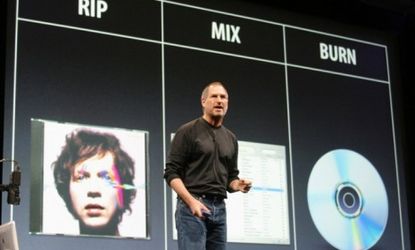 Steve Jobs introduces iTunes in 2003: Despite inaugurating the music industry into the digital age, the late Apple founder had a love of vinyl records.