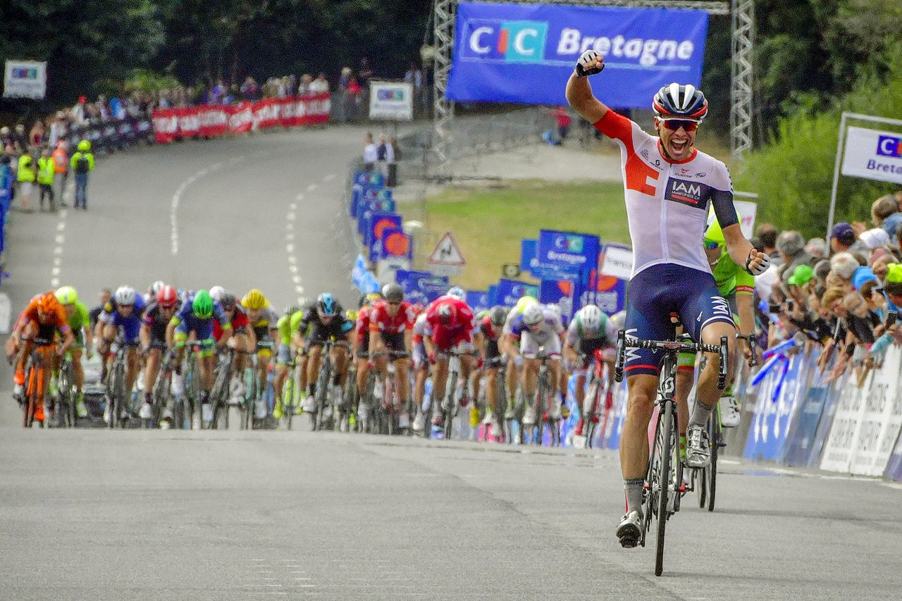 Oliver Naesen (IAM Cycling) winner of the GP Ouest France-Plouay