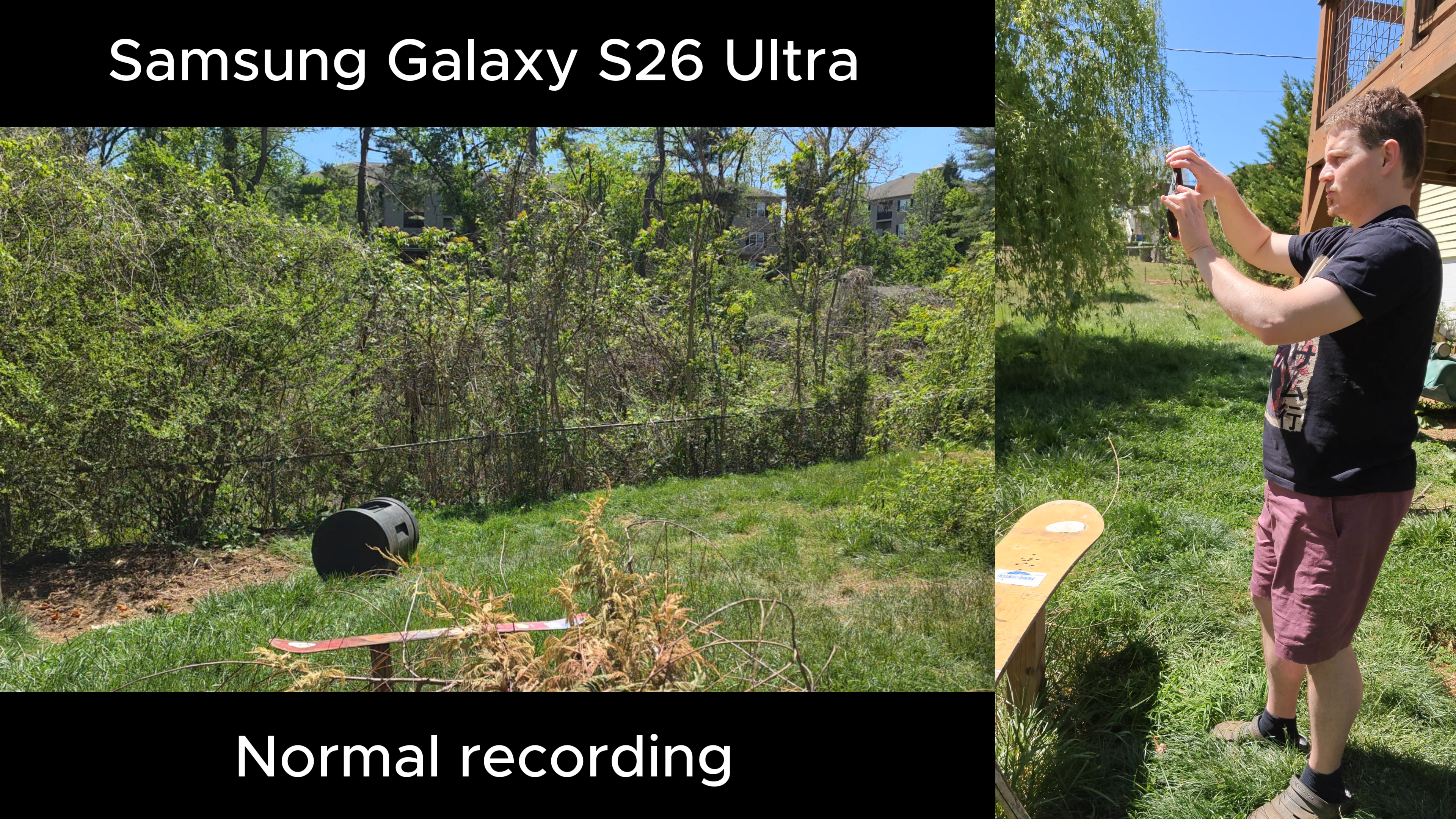 Testing video recording quality on Samsung Galaxy S26 Ultra with horizontal lock enabled and disabled