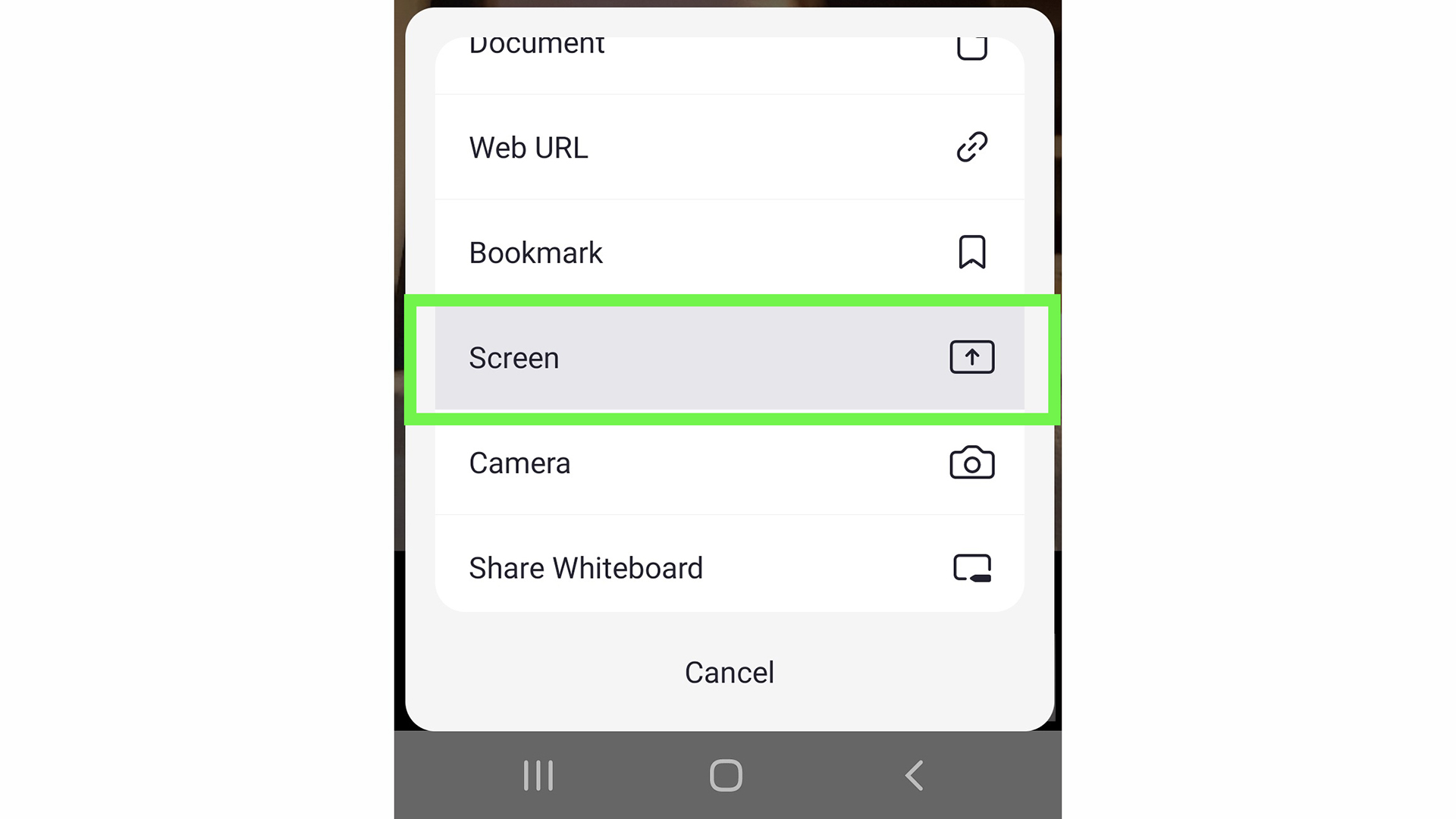 How to share your screen on Zoom — press Screen