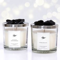 candles with basil and lime and designer