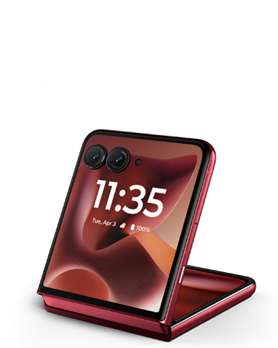 An official product render of the red Motorola Razr Ultra (2025)