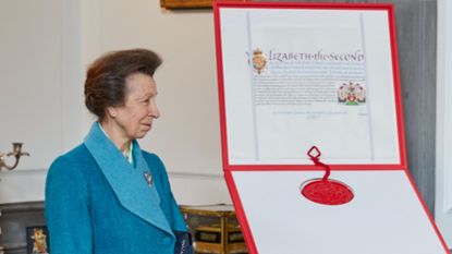 Princess Anne's turquoise flared coat proves lapels are back