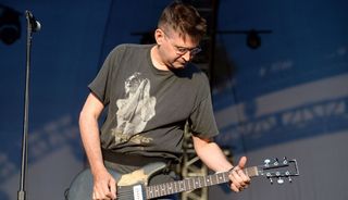 Steve Albini performs onstage at the Los Angeles Sports Arena in Los Angeles, California on August 27, 2016 