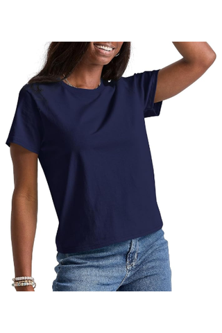 Hanes Womens Essentials T-Shirt, Cotton Crewneck Tee, Classic Fit T-Shirt For Women