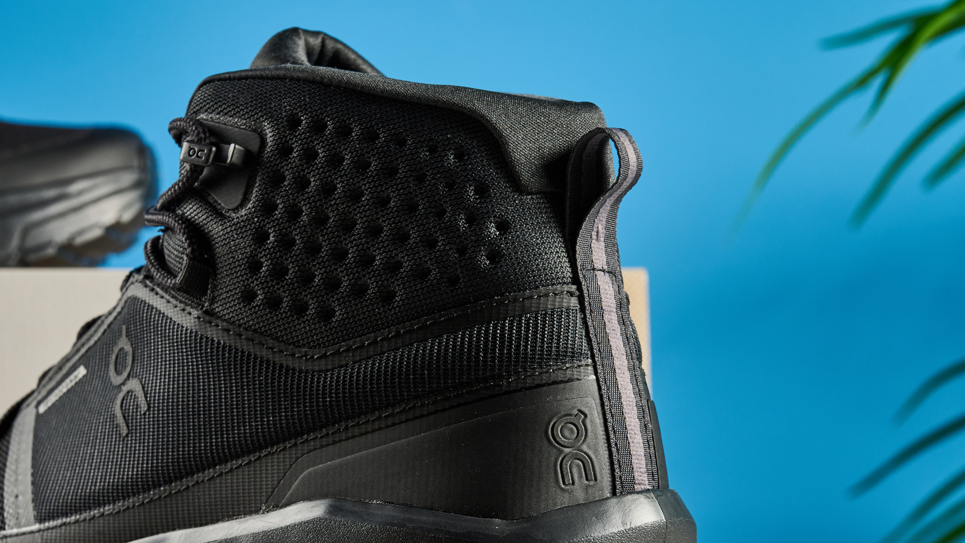 The On Cloudrock Mid WP boots upper top rear