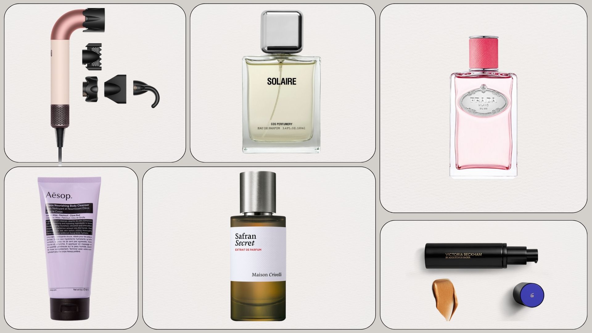 Graphic of the best new beauty products of the month