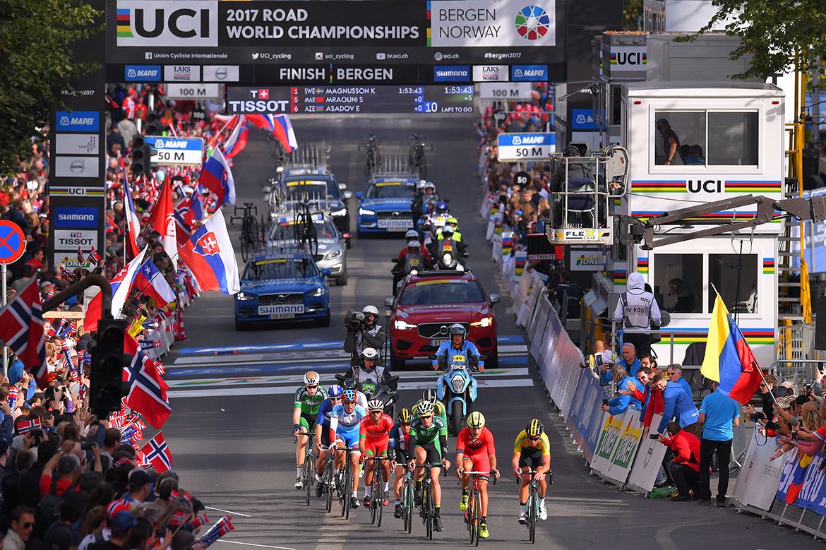The elite men's road race at the UCI Road World Championships in Bergen, Norway