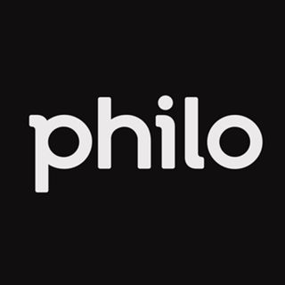 The Philo logo on a black background