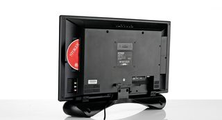 The DVD player nestles discreetly behind the screen, which is 10cm deep