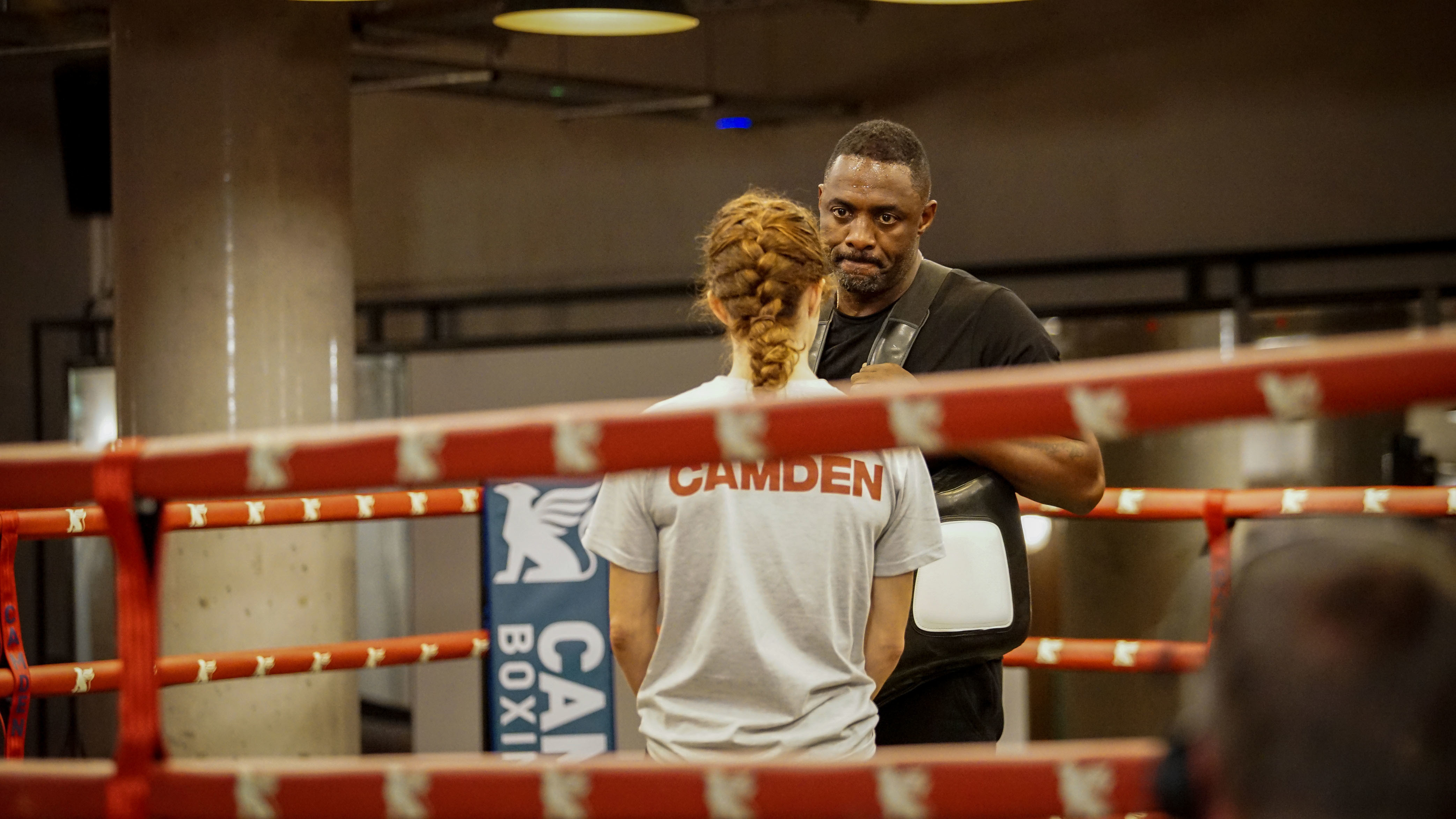 TV tonight Idris Elba with a young boxer.