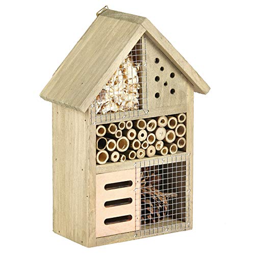Wooden Insect House Hotel Eco Friendly Bee Ladybug Butterfly Insects 25.5 Cm