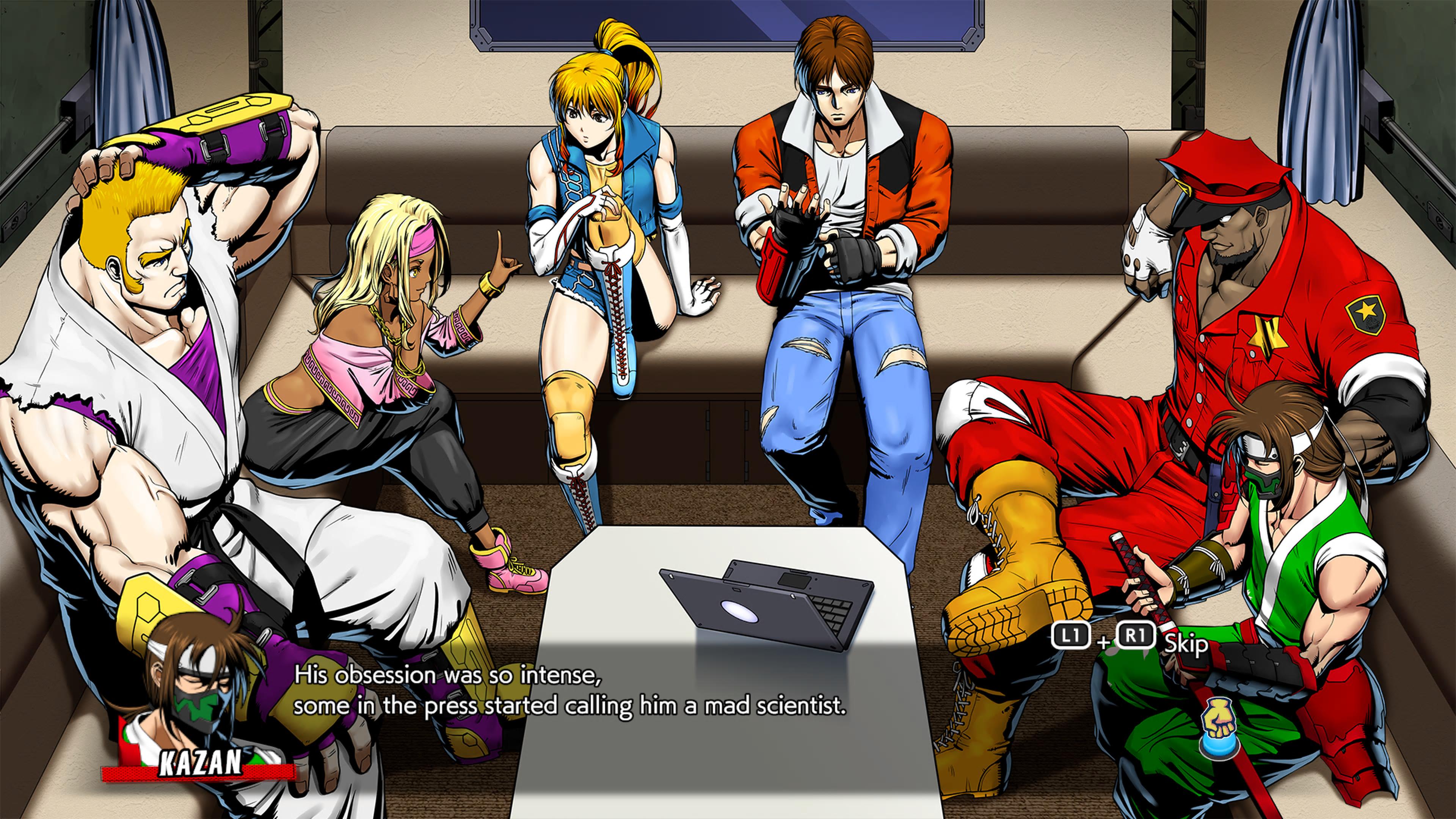 A retro fighting game with anime style characters