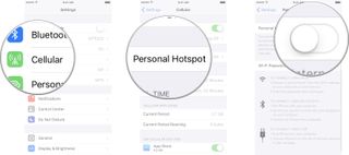Launch the Settings app on your iPhone, tap on Cellular, tap on Personal Hotspot, and tap the Personal Hotspot On/Off Switch