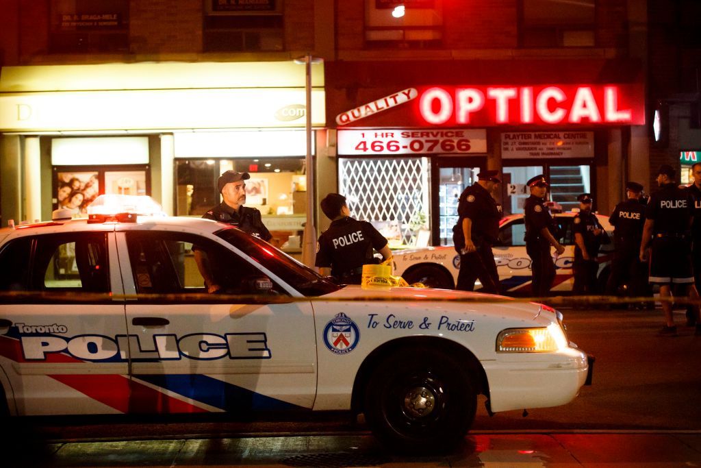 Police in Toronto on Sunday night.