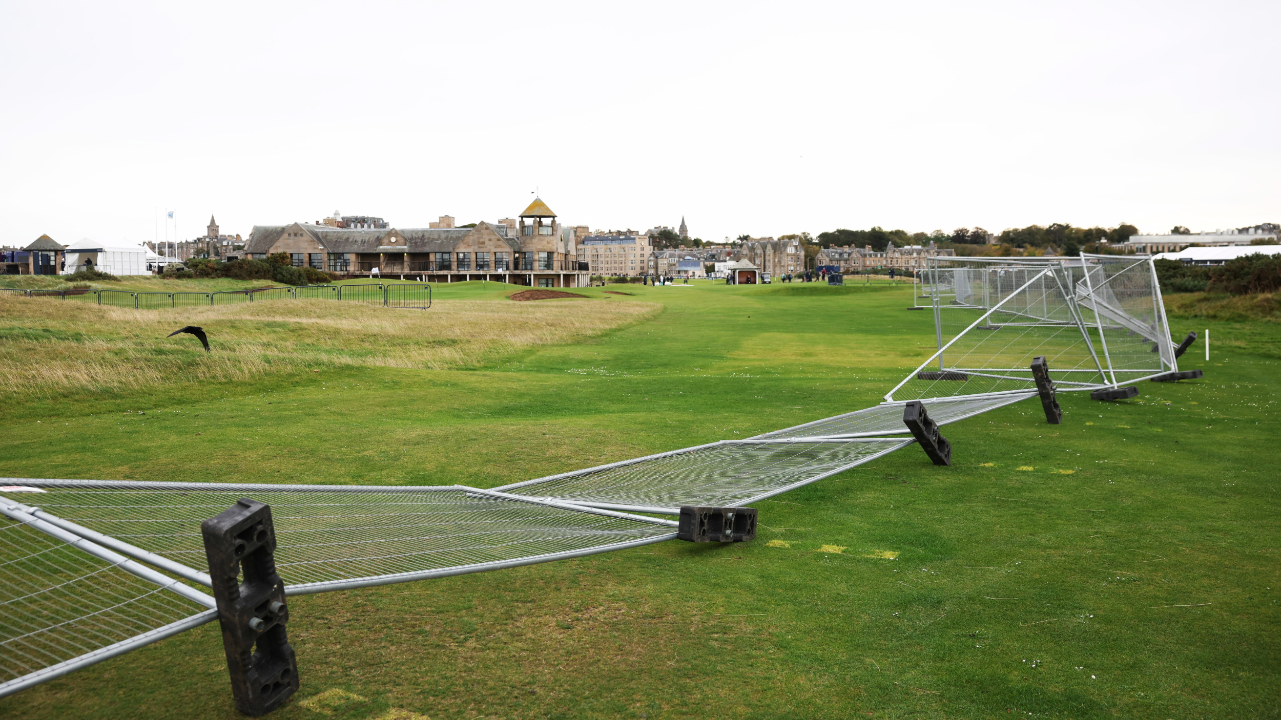 Fences hit by the wind at St Andrews