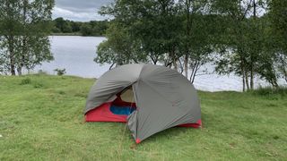 The MSR Hubba Hubba NX 2 next to a loch