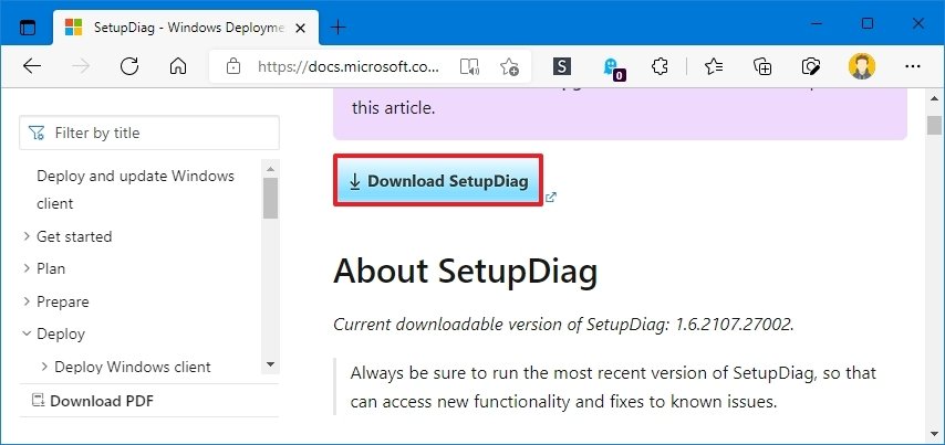 SetupDiag download