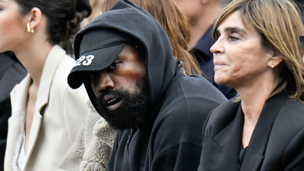 Ye West in the audience at Paris Fashion Week