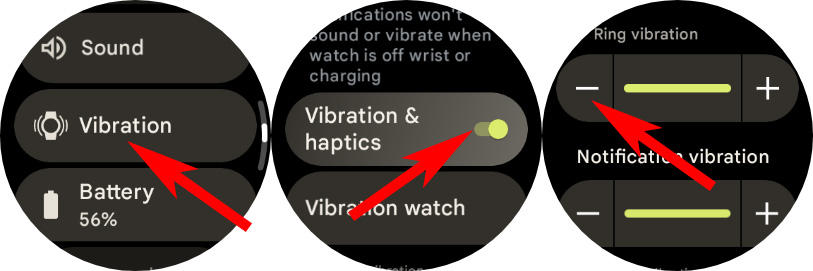 How to reduce or disable vibration on a Google Pixel Watch