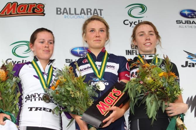The under 23 podium - Rebecca Henderson (ACT), Emily Roper (QLD) and Jenelle Crooks (QLD)