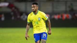 Gabriel de Jesus of Brazil controls the ball ahead of the Brazil vs Argentina live stream for the World Cup 2026 Qualifier