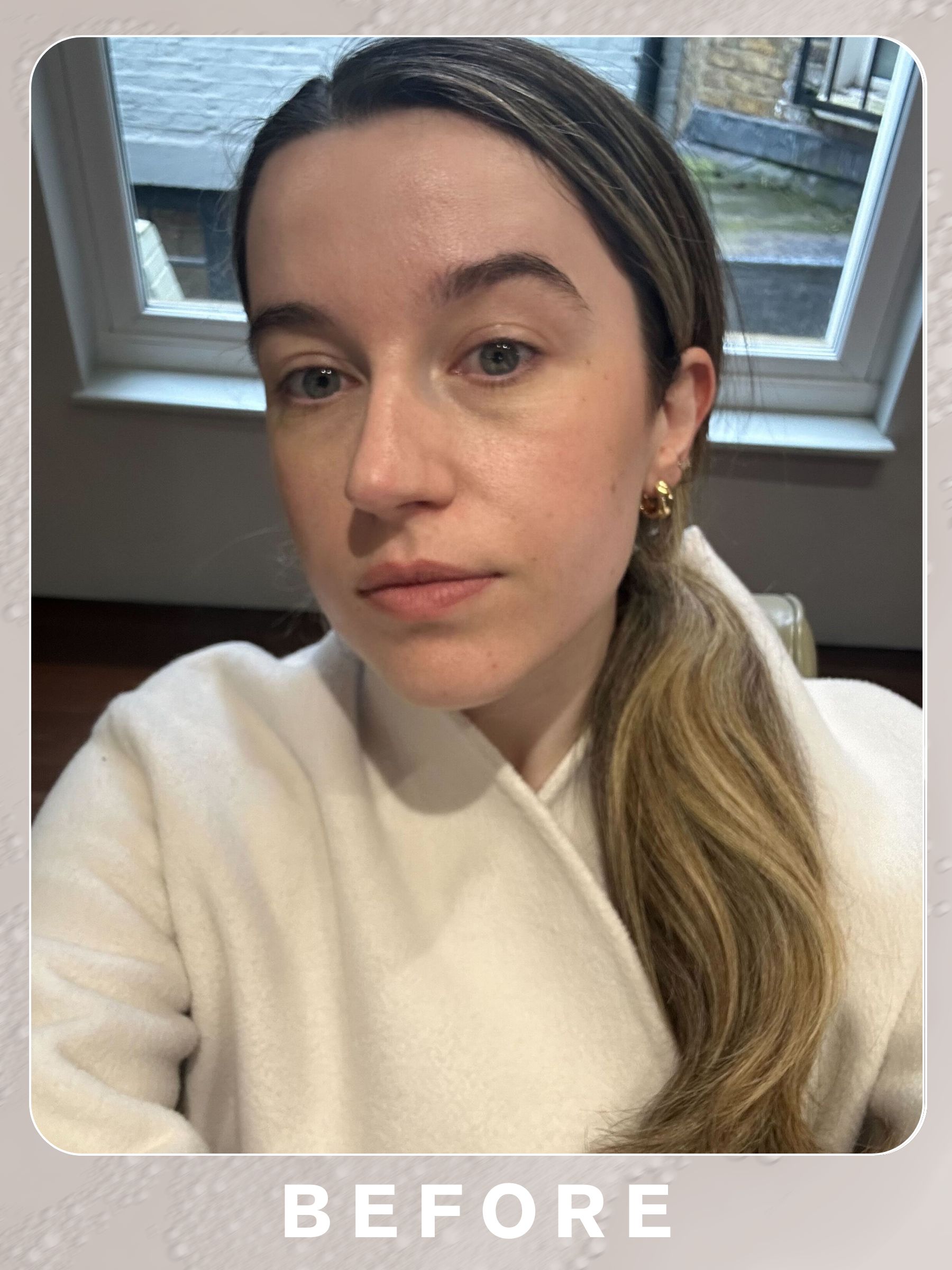 Junior beauty editor Grace Lindsay before her brow lamination treatment