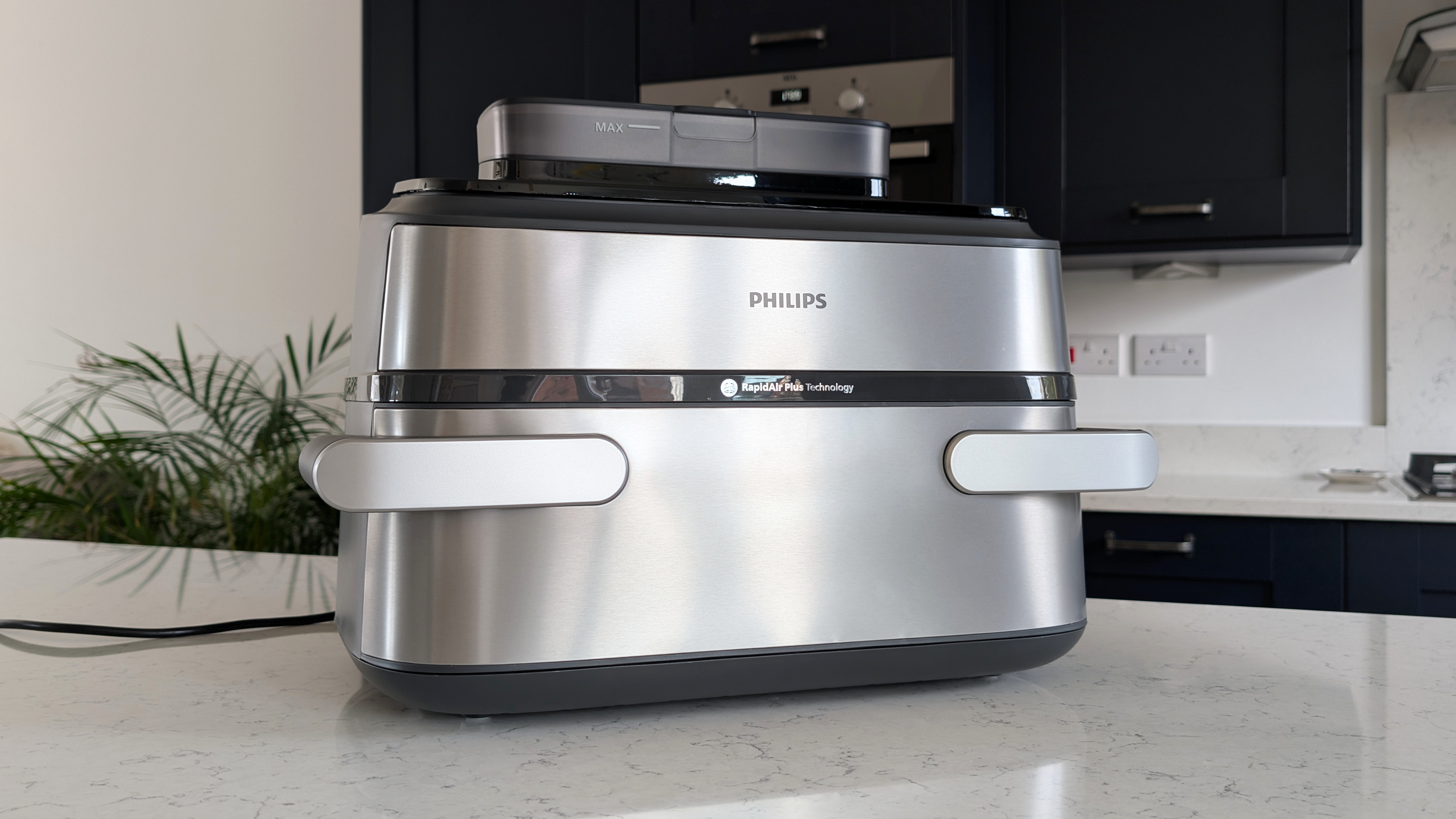 Philips 5000 Series Megabasket with Steam Air Fryer on kitchen counter