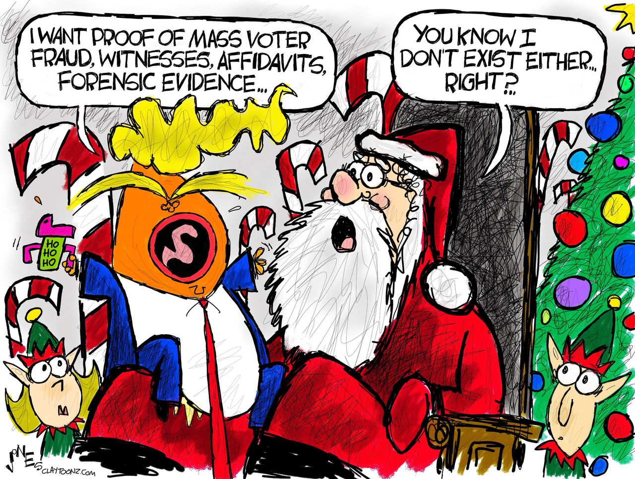 Political Cartoon U.S. Trump voter fraud Santa&amp;amp;nbsp;