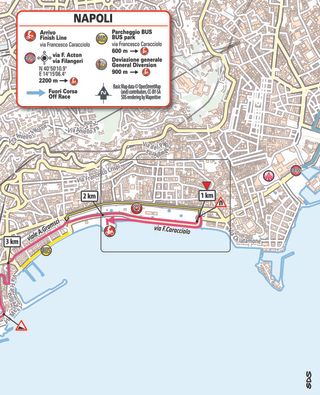 A map of the finale for stage nine of the Giro d'Italia