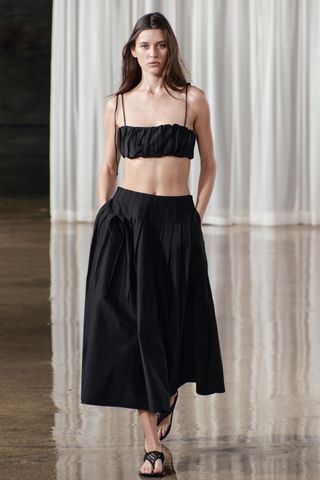 Zw Collection Pleated Box Pleat Skirt