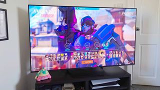 Hisense U7N with Pharah from Overwatch 2 on screen