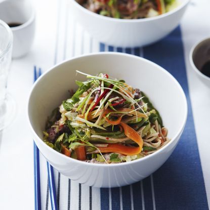 Asain food - Beef Noodle Salad - soba noodles - woman&home