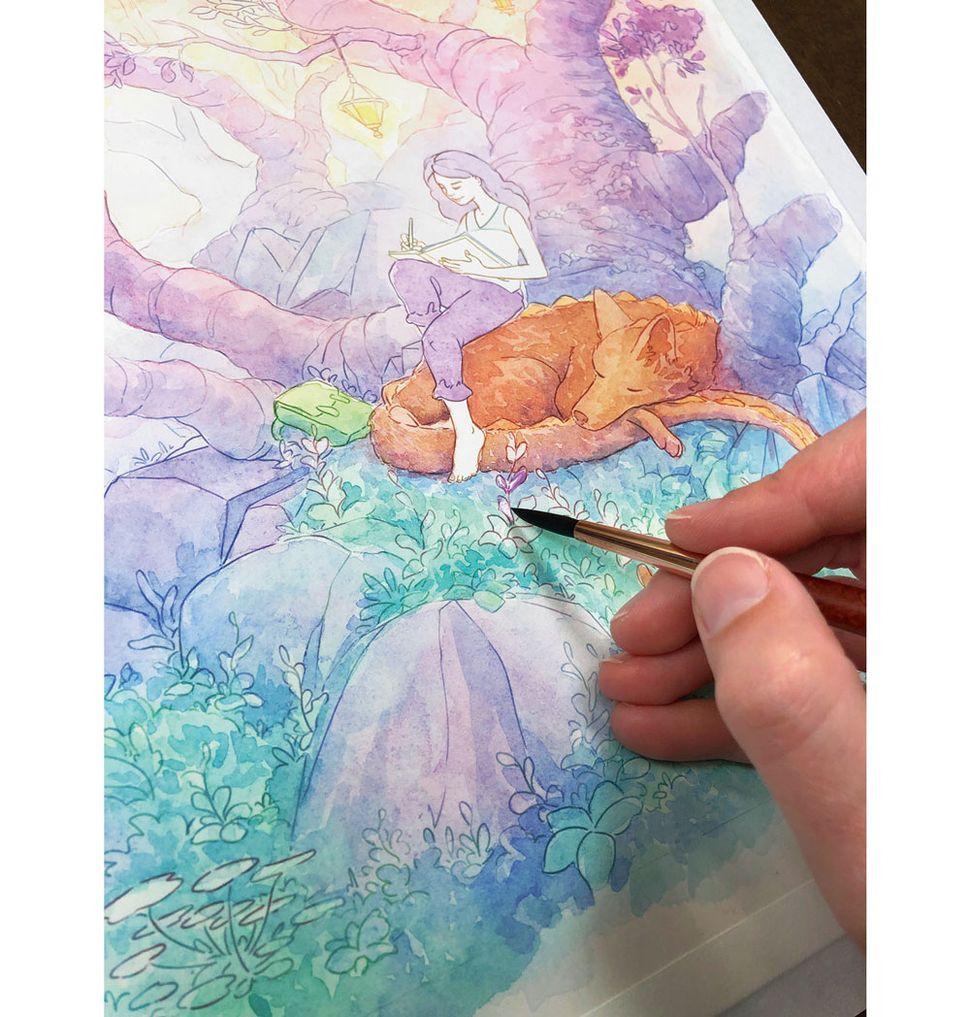 Mixed-media art tutorial: How to watercolour over digital artwork ...