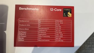 Qualcomm Snapdragon X Elite benchmark card