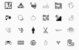 Selection of icons