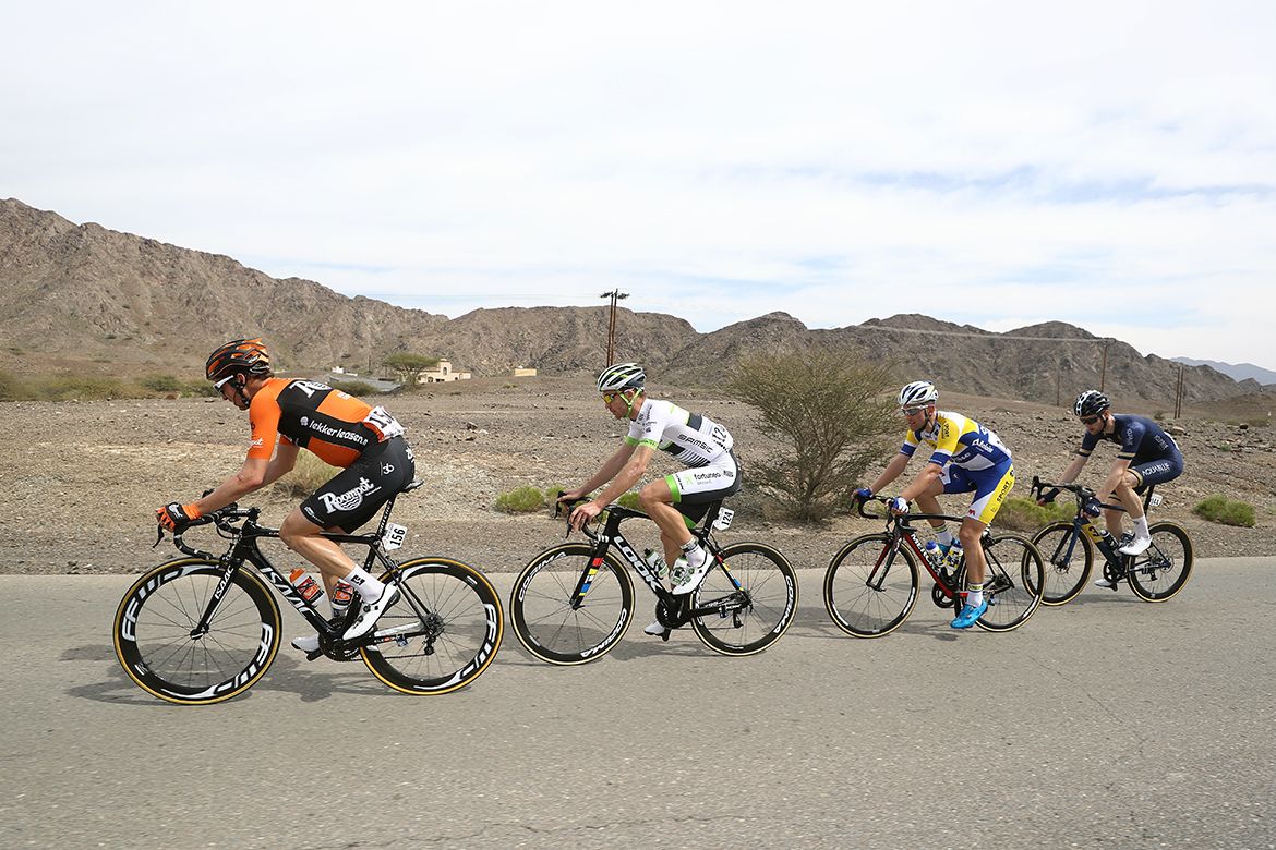 Maxime Farazijn (Sport Vlaanderen - Baloise), Pierre Luc Perichon (Fortuneo-Samsic), Conor Dunne (Aqua Blue Sport) and Brian Van Goethem (Roomport - Nederlandse Loterij).