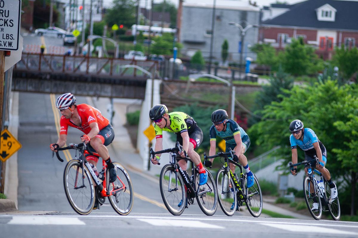 Ty Magner (Rally) leads the break during the criterium