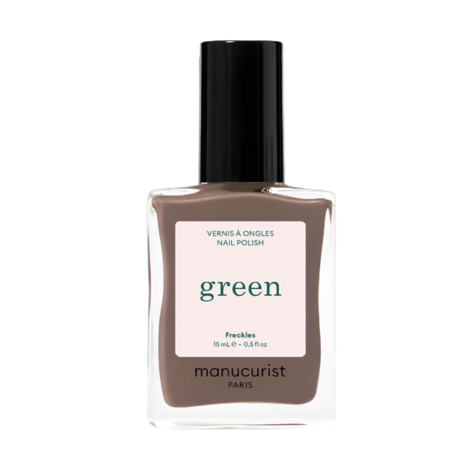 A product shot of the Manucurist Green nail polish in Freckles, on a white background