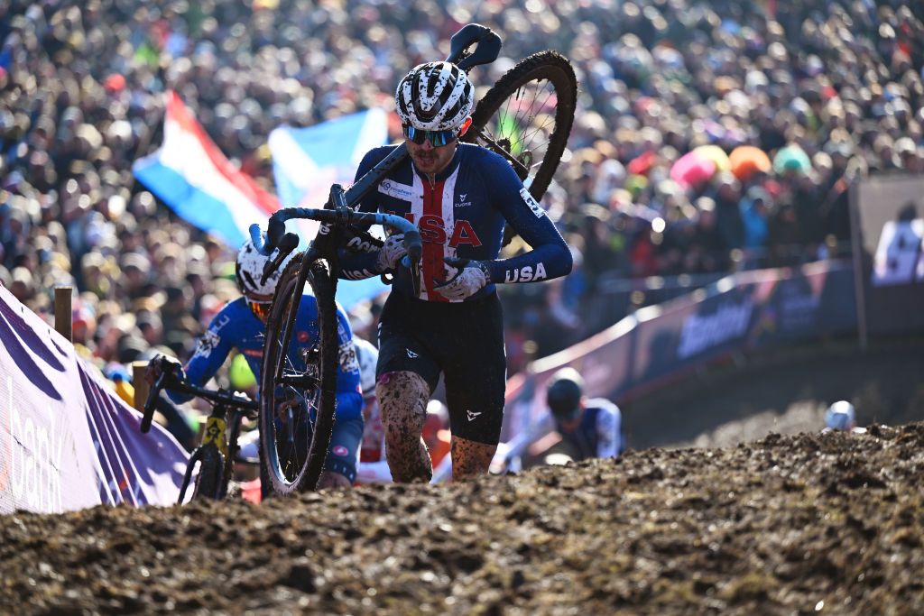 LIEVIN FRANCE FEBRUARY 02 Scott Funston of United States competes during the 76th UCI CycloCross World Championships 2025 Mens Elite on February 02 2025 in Lievin France Photo by Luc ClaessenGetty Images