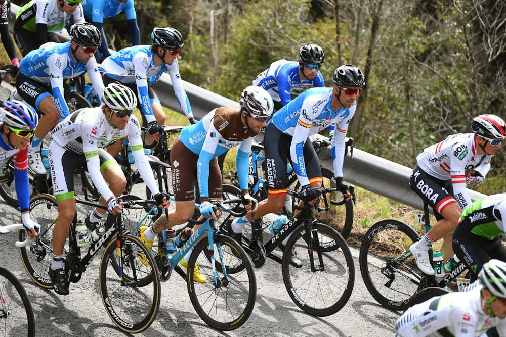 The Volta a Catalunya peloton in action during stage 2